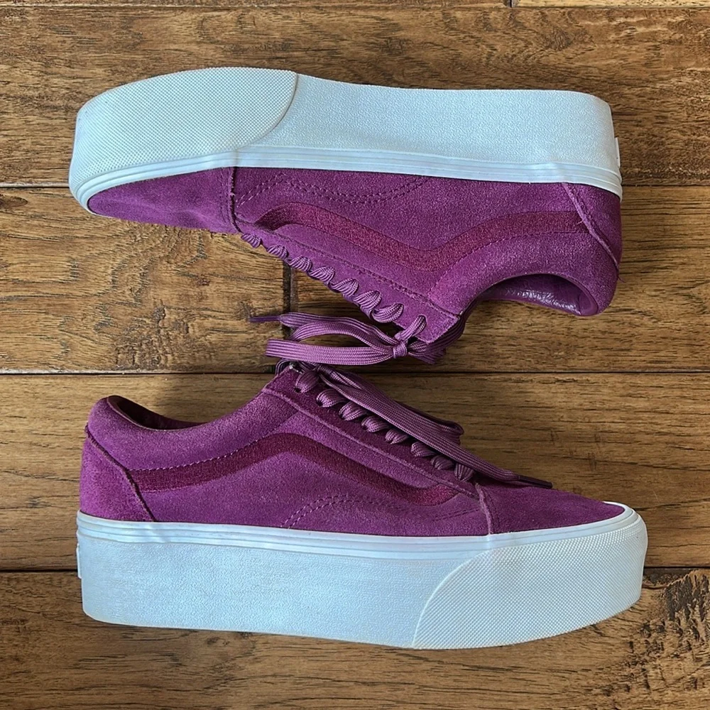Vans Platform Sneakers in Purple with White Sole